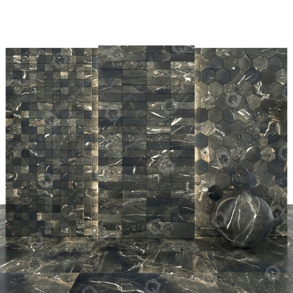 Плитка Black Deep Glossy Marble 3D модель