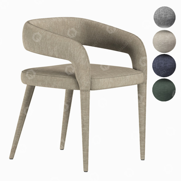 Стул CB2 Lisette Grey Dining 3D модель