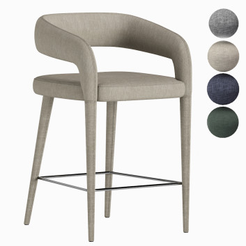Барний стілець  CB2 Lisette Grey 3D модель