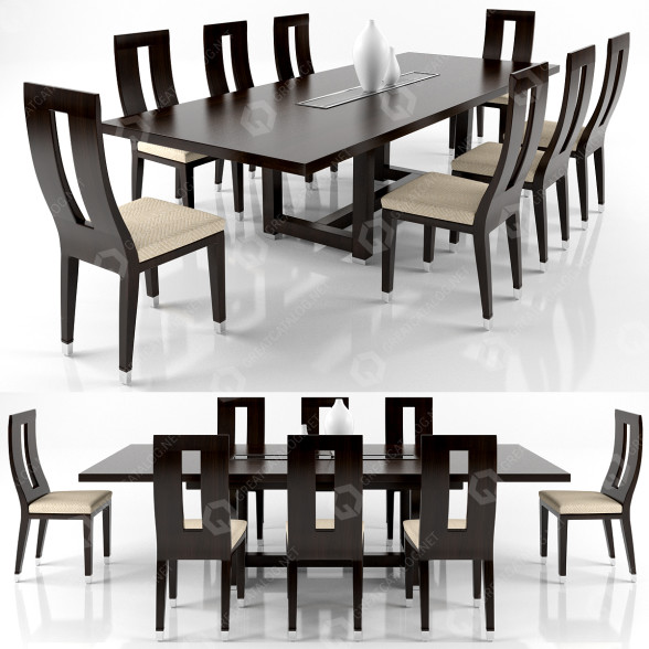 Table and Chairs Dining Set  2 3D model