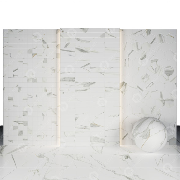 Tile White Royal Marble 3D model