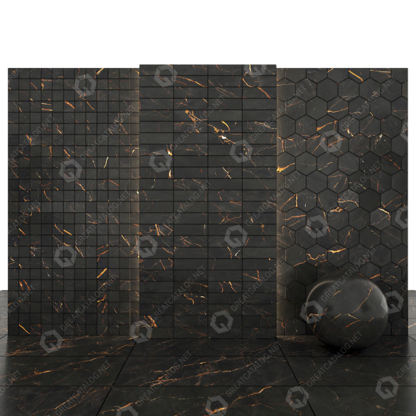 Плитка Galaxy Black Marble 3D модель