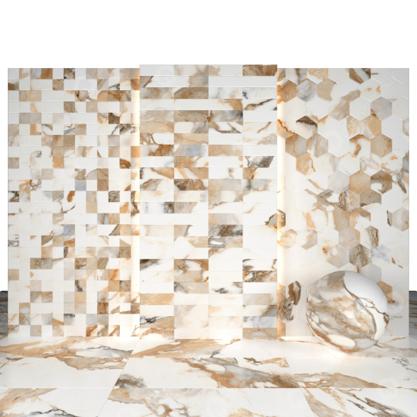 Fliese Paonazzo Gold Marble 01 3D-Modell