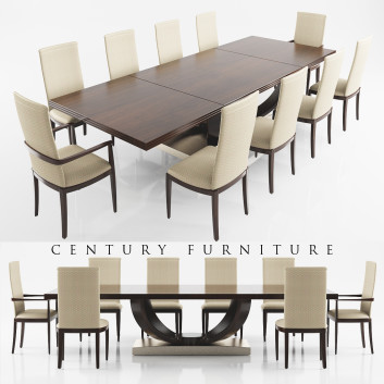 Стіл та стільці Century Furniture Dining Set 06 Dark Wood