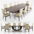 Стіл та стільці Century Furniture Dining Set 06 Dark Wood - SABHAT KHAN