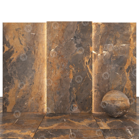 Плитка Fossil Brown Marble 3D модель