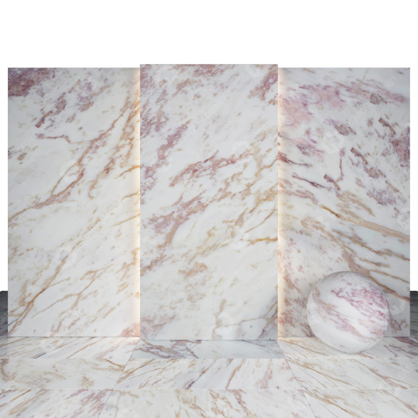 Tile Pink Yellow Marble 3D model