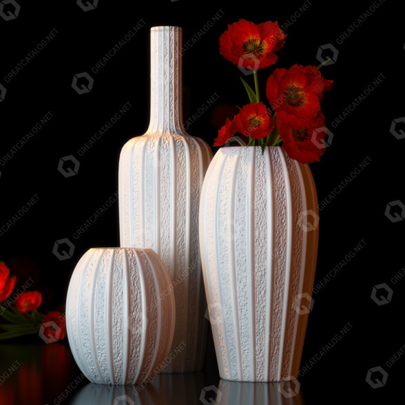 Вазы White Flower 3D модель