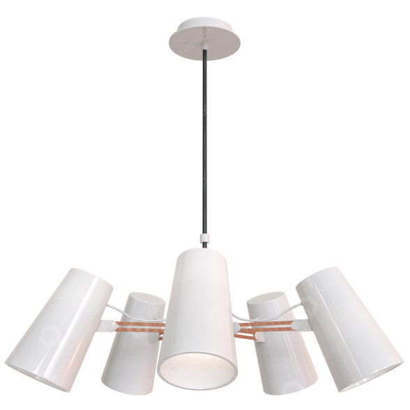 Люстра Mantra Lighting M3770 Looker 5 Light Matt White 3D модель