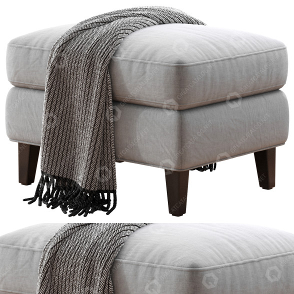 Ottoman Pottery Barn Beverly Upholstered 3D model