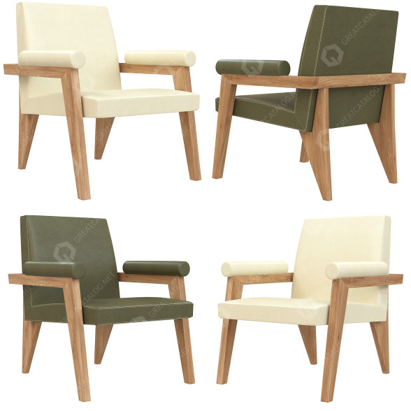 Armchair Burke Decor Beau in Ivory 3D model