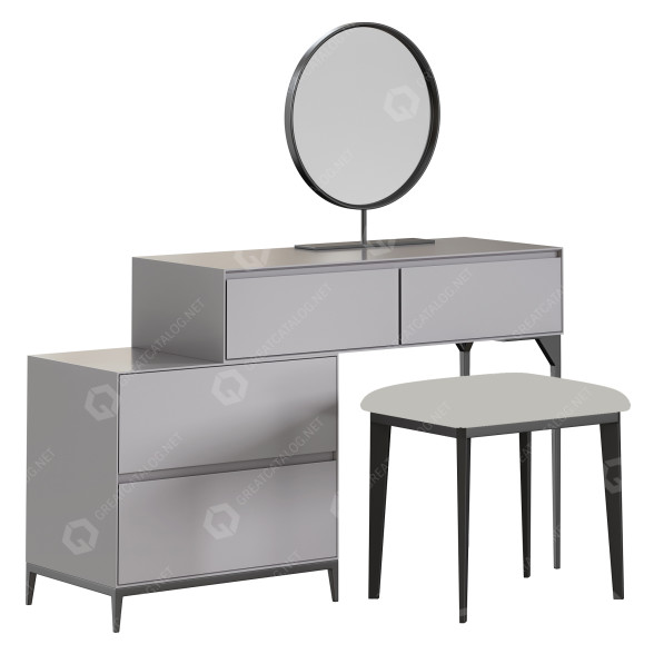 Toaletka i stołek Homary Makeup Set model 3D