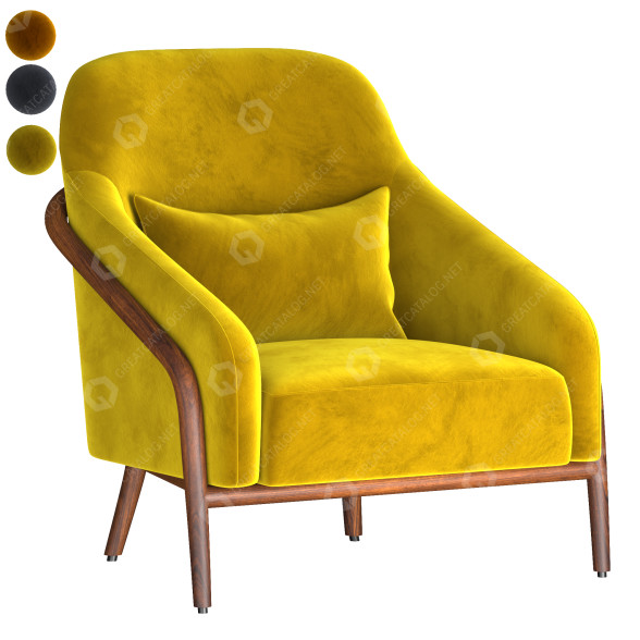 Armchair Ulivi Salotti Adele 3D model