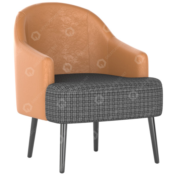 Крісло Homary Mid Century Houndstooth Accent 3D модель