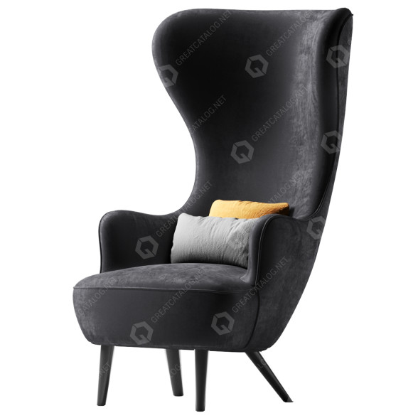 Кресло TOV Furniture Wingback 3D модель