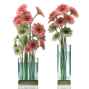 Вази та квіти  Gerbera 4 3D модель