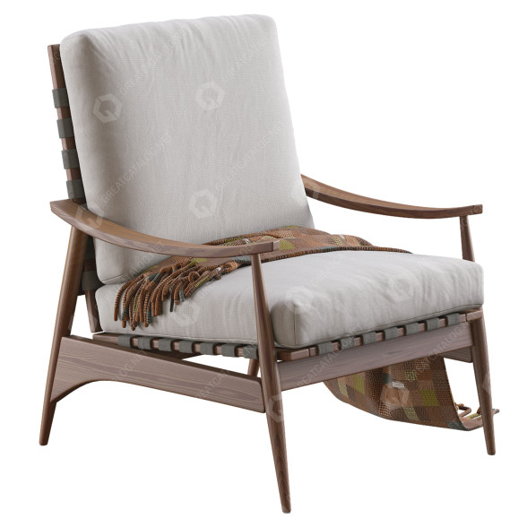 Fotel West Elm Mid Century Show Wood model 3D