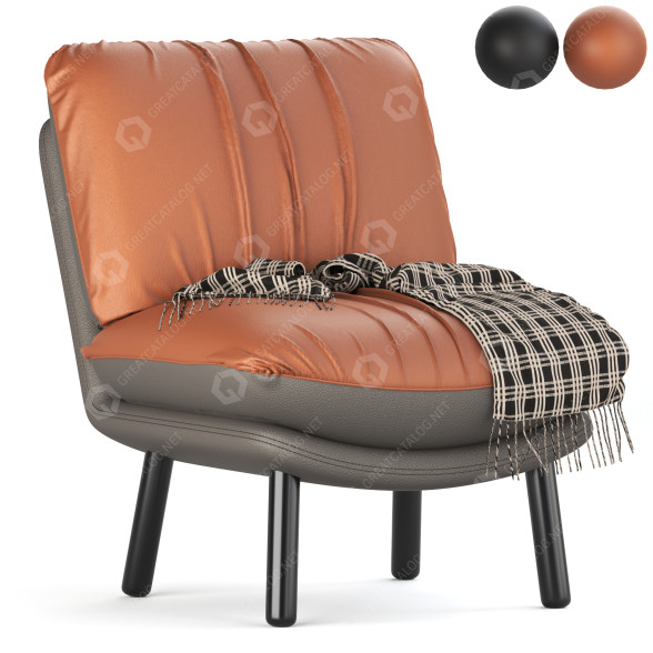 Armchair Zuiver Lazy Sack Lounge LL Brown 3D model