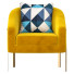 Armchair Homary Modern Accent Cotton & Linen Upholstered Metal in Gold - Isomiddinvfx1995
