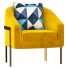 Armchair Homary Modern Accent Cotton & Linen Upholstered Metal in Gold - Isomiddinvfx1995