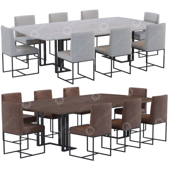 Стіл та стільці Meridiani Charlie 3D модель