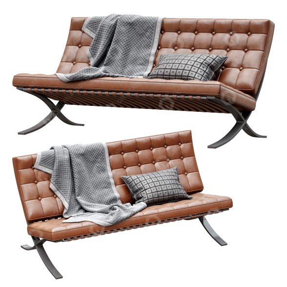 Диван Knoll Barcelona 3D модель