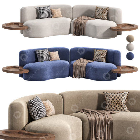 Sofa und Couchtische Oze by Christophe Delcourt 3D-Modell