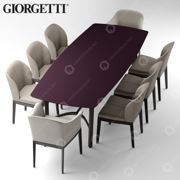 Стол и стулья Giorgetti Normal 3D модель