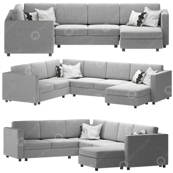 Canapé IKEA Finnala 5-Seat Gray modèle 3D