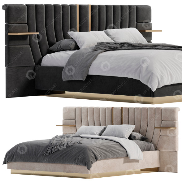 Bed and Bedside Tables Nucca by Beni Arayin 3D model