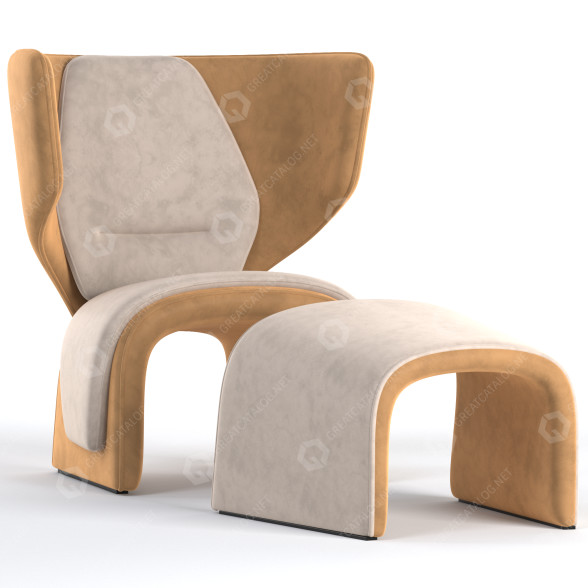 Крісло та пуф Cassina Gender by Patricia Urquiola 3D модель