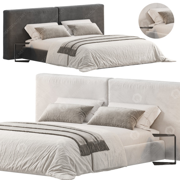 Cama y mesita de noche The High Wall Porter Modelo 3D