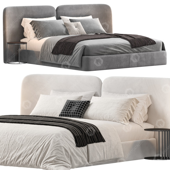 Cama y mesita de noche The High Wall Dorris Modelo 3D