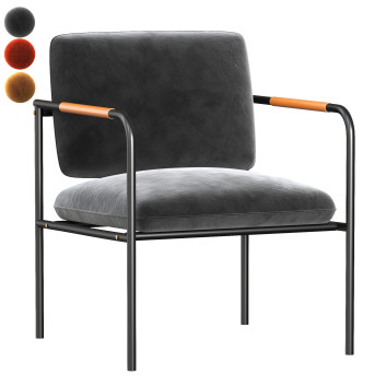 Стул  Sauder Boulevard Cafe Metal Lounge Charcoal Gray Finish 3D модель