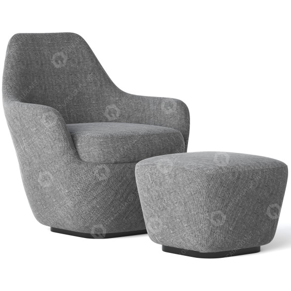 Armchair and Ottoman Ligne Roset Amedee by Marie Christine Dorner 3D model