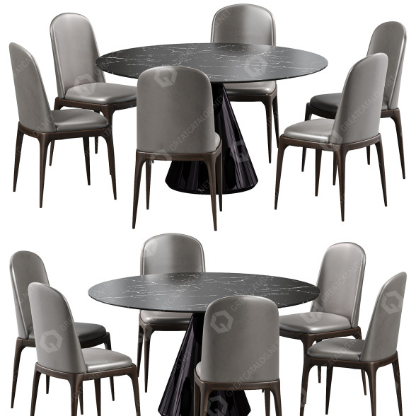 Tisch und Stühle Noho Home Kaito Dining 3D-Modell