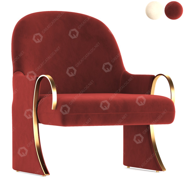 Крісло 1stDibs Art Deco Revival Lounge 3D модель