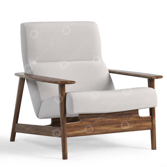 Кресло West Elm Mid-Century Show Wood High-Back 3D модель