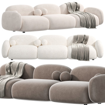Диван Contemporary Standard Sofa Sewn Pillow Back 3D модель