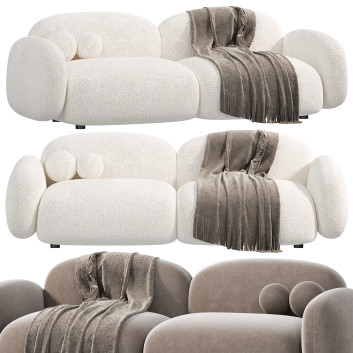 Sofa Contemporary Standard Sofa Sewn Pillow Back 2-Seater