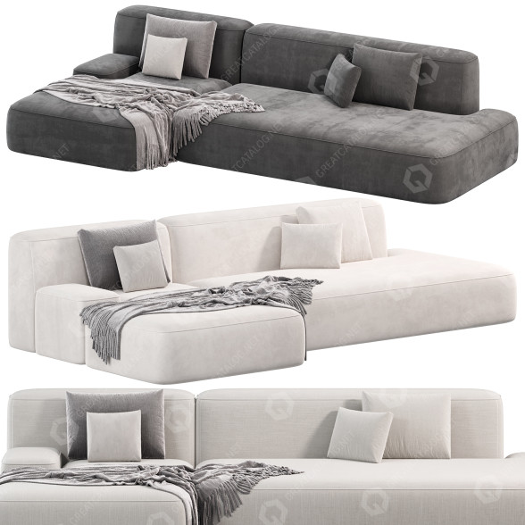 Canapé Lema Cloud Gray and White modèle 3D