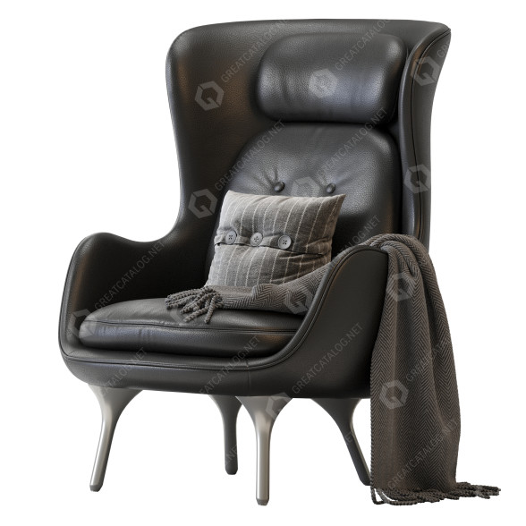Крісло Fritz Hansen Ro Leather 3D модель