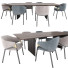 Стіл та стілець Minotti Hammer Guest and Linha - CG design