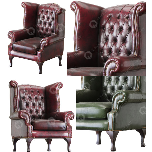 Fauteuil Chesterfields Queen Anne modèle 3D