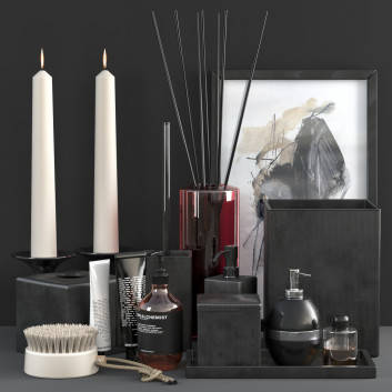 Декор Parello Pleated Black Bath Accessories 3D модель