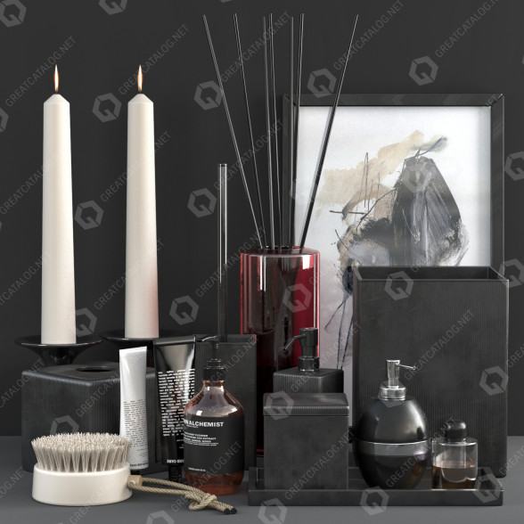 Декор Parello Pleated Black Bath Accessories 3D модель