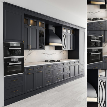 Kitchen  NeoClassic Dark Gray Set 22 3D model