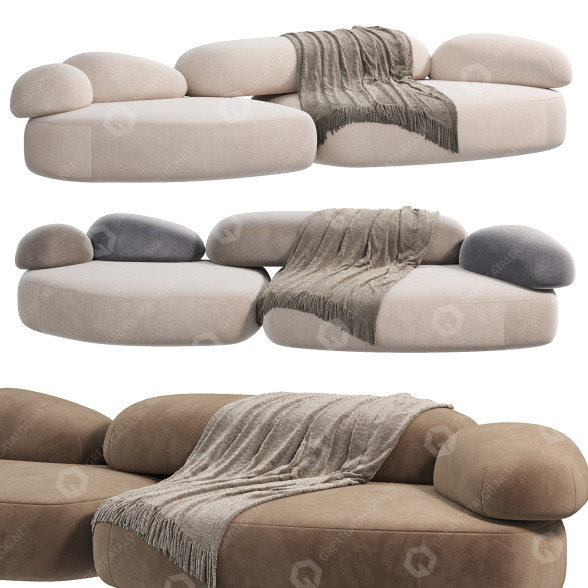 Диван Moroso Pebble Rubble 3D модель