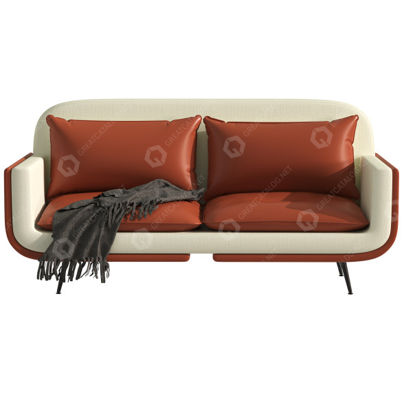 Sofa 1stDibs Up Brown Two Seater model 3D