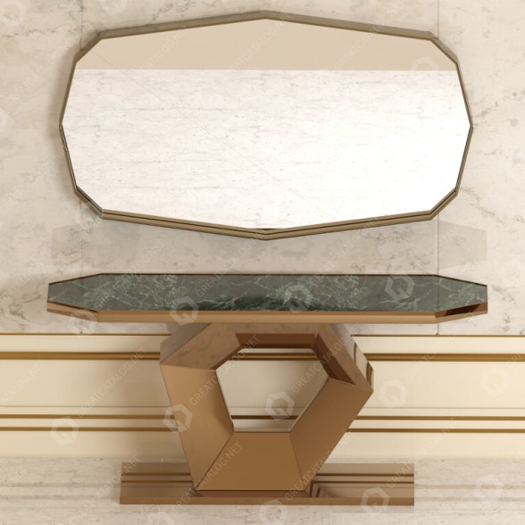 Konsola i lustro Gold and Marble model 3D